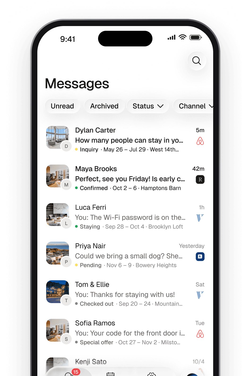 Andora guest messaging on mobile